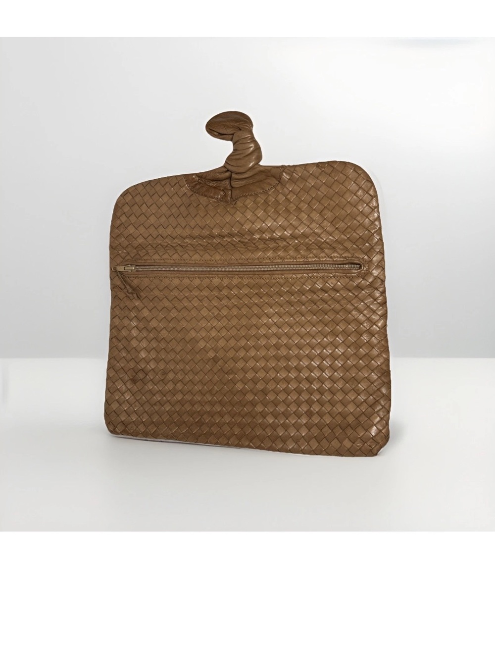 Unique Vintage COSCI  Hand Made Woven Leather Tote Bag In Brown Made in Italy